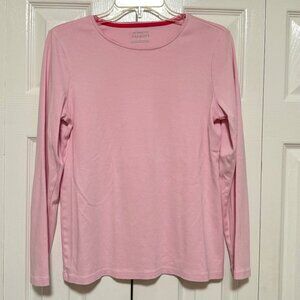 Talbots Tee Womens Top Large Pink Pure Pima Cotton Knit Shirt Boho Comfort 15629